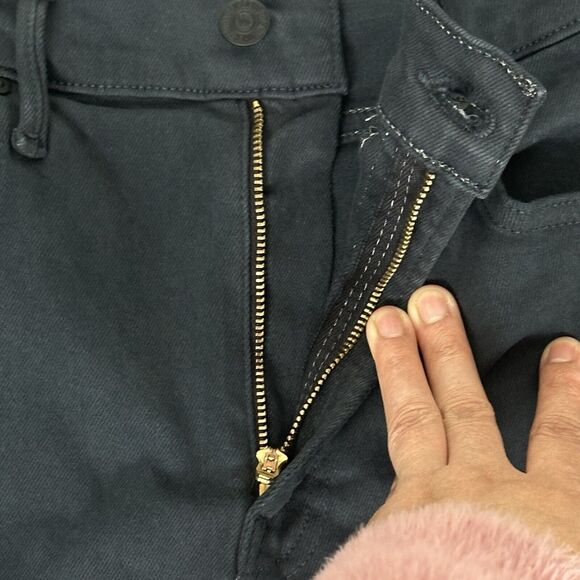 Mother The Insider Crop Step Fray Jeans Second Chance Faded Black Women's Sz 27 - Picture 11 of 16